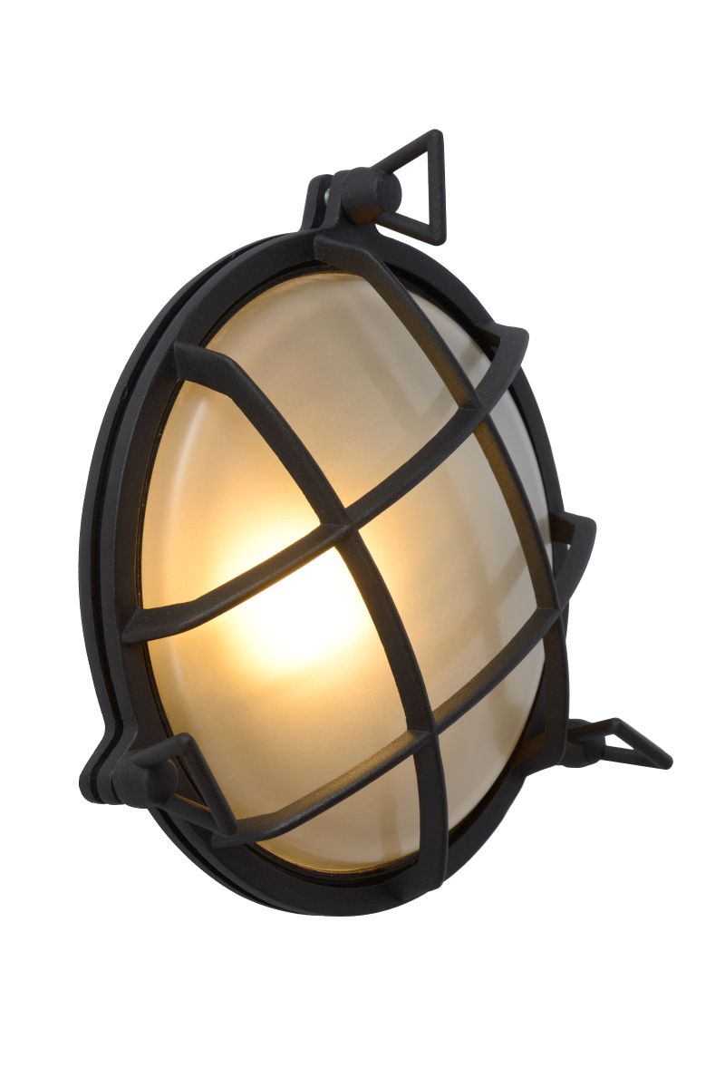 DUDLEY Outside Wall Light Round IP 65 E27/60W Blac (11890/25/30)