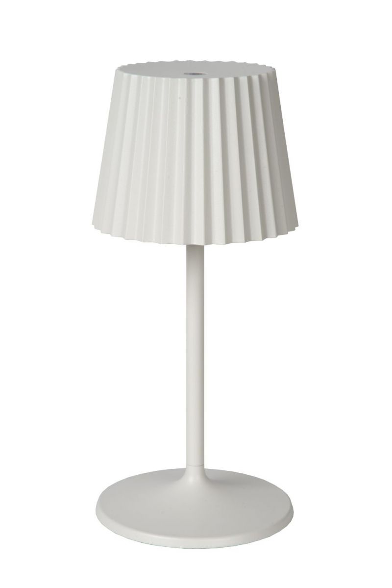 Lucide JUSTINE - Rechargeable Table lamp Outdoor - LED Dim. - 1x2W 2700K - IP54 - Contact charg -White