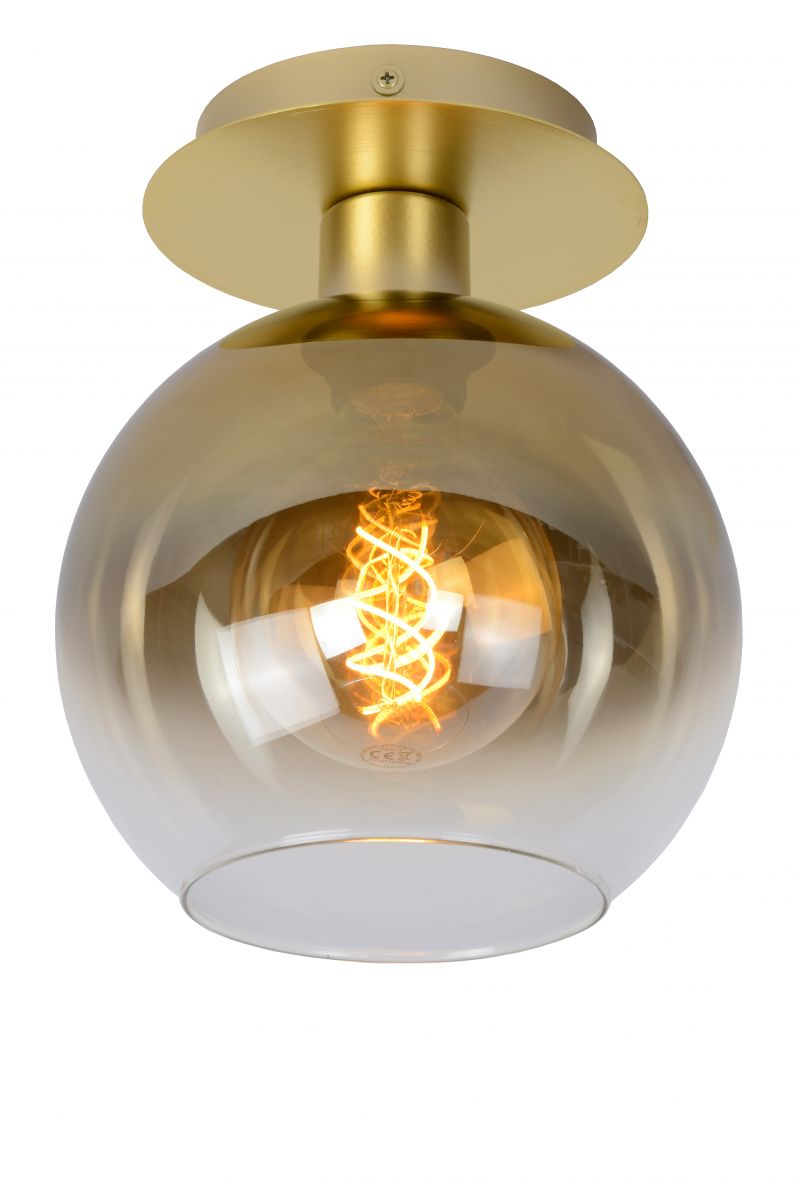 MARIUS Ceiling Light E27 Satin Brass / Gold Glass