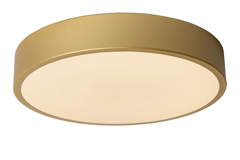 Lucide UNAR - Flush ceiling light - D30 cm - LED Dim. - 1x18W 2700K - 3 StepDim - Matt Gold / Brass