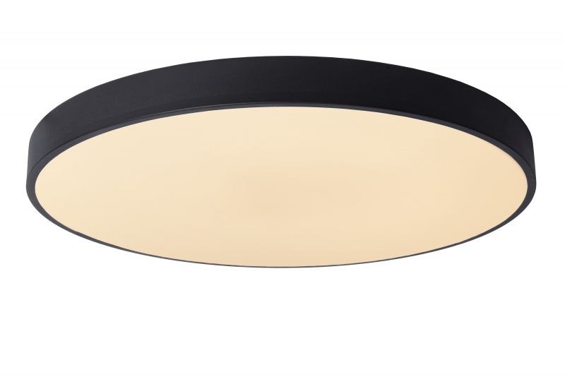 Lucide UNAR - Flush ceiling light - D60 cm - LED Dim. - 1x60W 2700K - 3 StepDim - Black